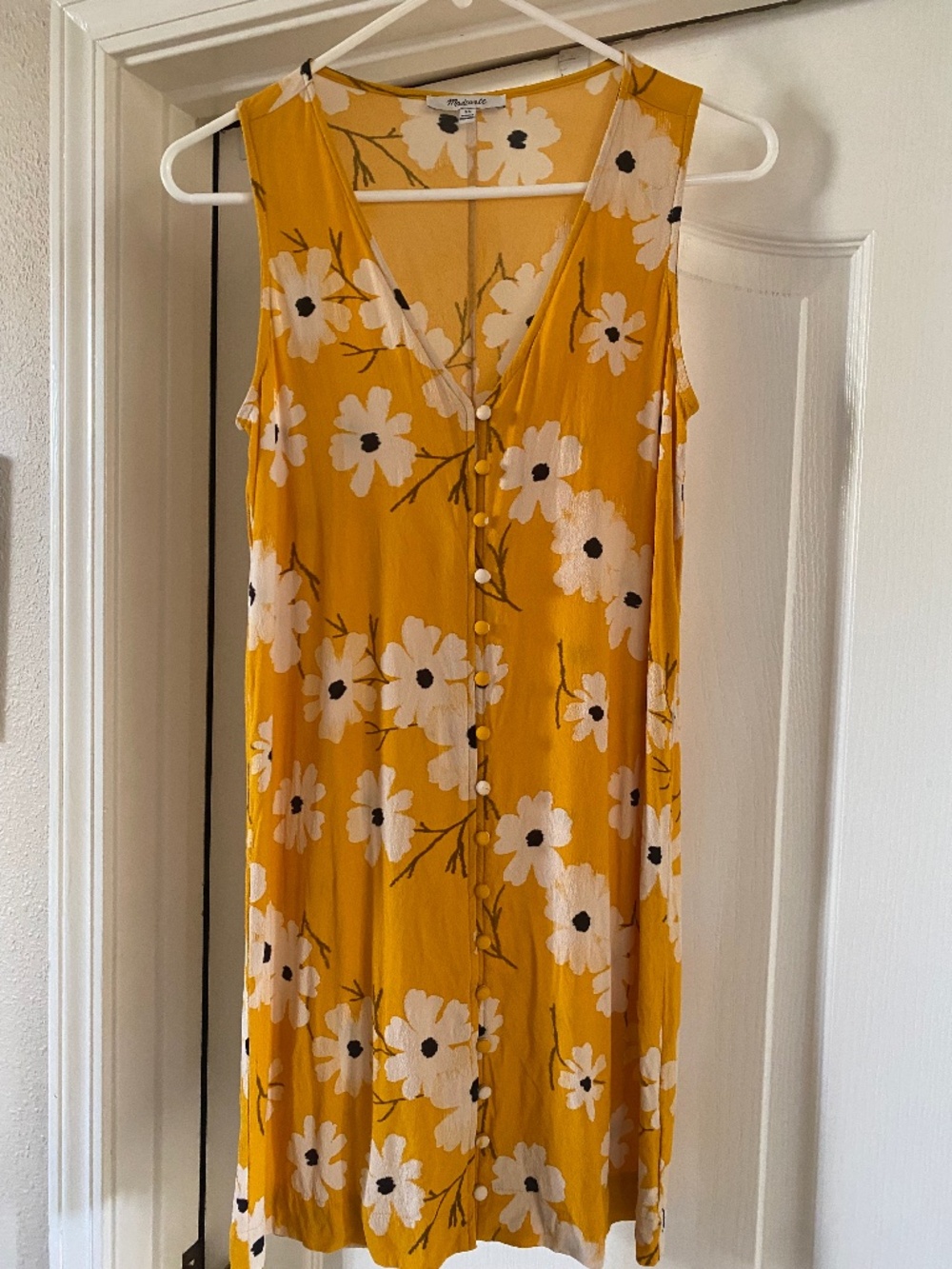Madewell Mustard Yellow Button-Front Dress 🌼